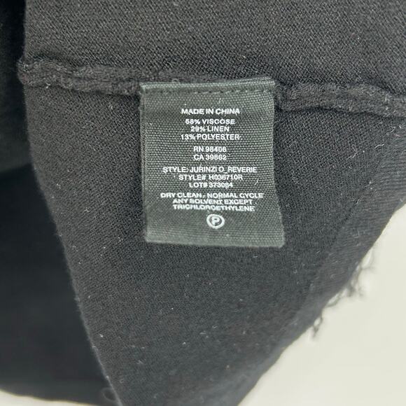 Theory Jurinzi Reverie Fringe Dress Black Linen Blend Fringe Womens Size P - Picture 7 of 10